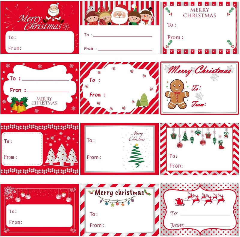 KEYBOO 180 PCS Christmas Name Tags for Gifts, Christmas Gift Tags Stickers Labels for Presents, Christmas Name Tags Stickers for Red Christmas Wrapping Paper, Xmas Gift Tags for Holiday Gift - Image 1